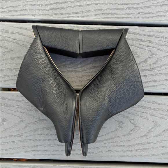 Vince Camuto Leather Open Toe Mules Black Size 9 - Picture 10 of 16